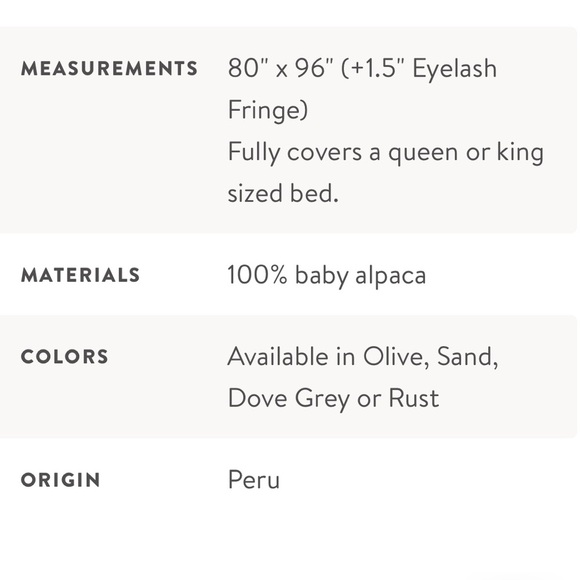 🆕The Citizenry La Calle Alpaca Bed
Blanket Olive NWOT - Picture 8 of 8